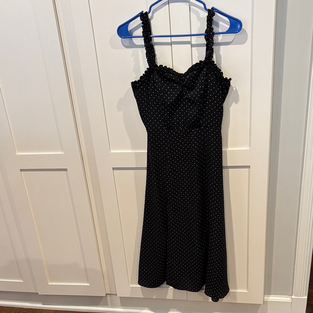 Emerald Sundae Black Polka Dot Midi Dress